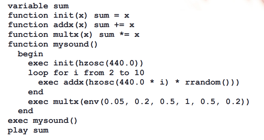 一个简单的声音合成代码示例